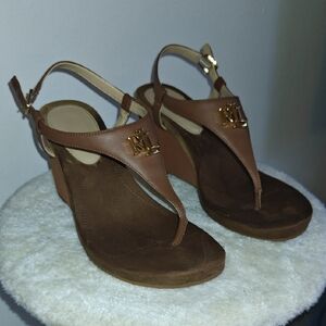 Lauren Ralph Lauren Tan Wedge Sandals